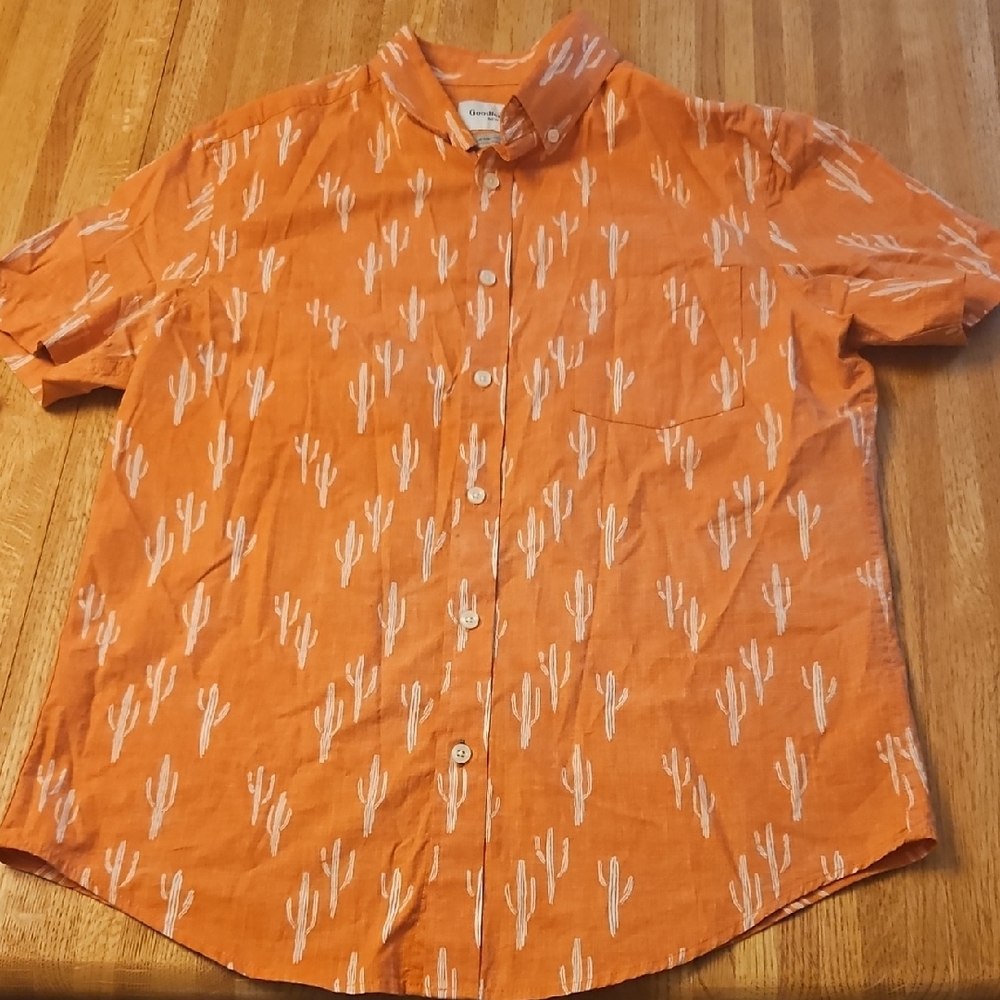 Goodfellow & Co Orange Cactus Pattern Shirt